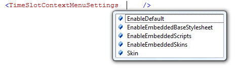 time slot context menu settings
