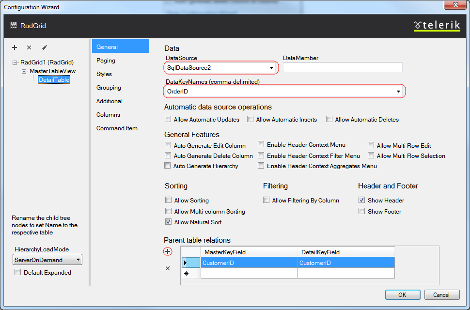 Set Parent Table Relation