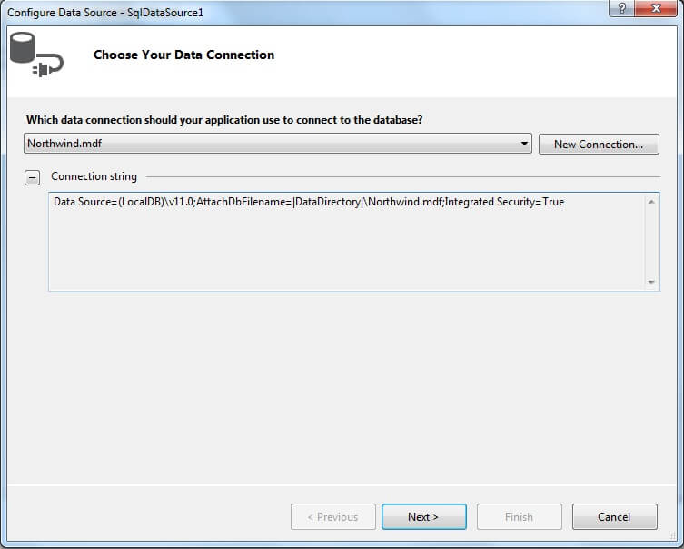 Choose Data Connection Choose Data Connection