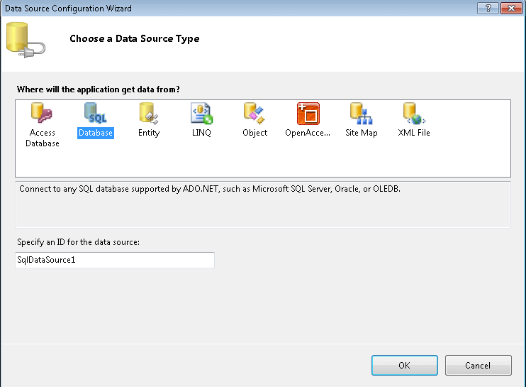 Choose A DataSourcecType
