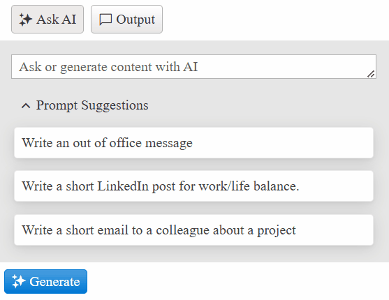 Prompt Suggestion Template
