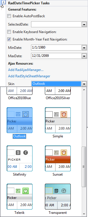 Adding skin to the RadDateTimePicker