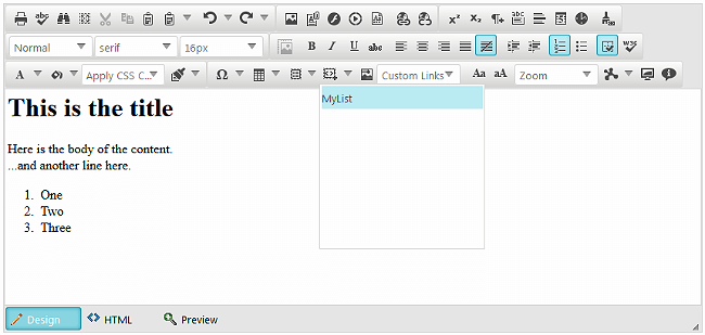 getting-started-Rad Editor-My List