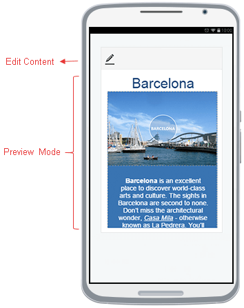 Mobile Editor Elements Structure Edit Content Button