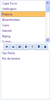 Transfer buttons at the bottom