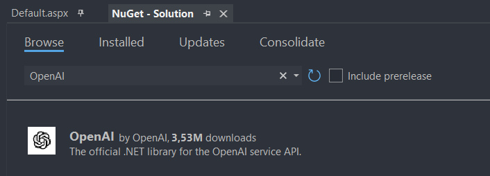 Installing OpenAI