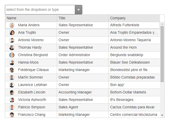 WebForms MultiColumnCombobox Overview webforms-multicolumncombobox-overview