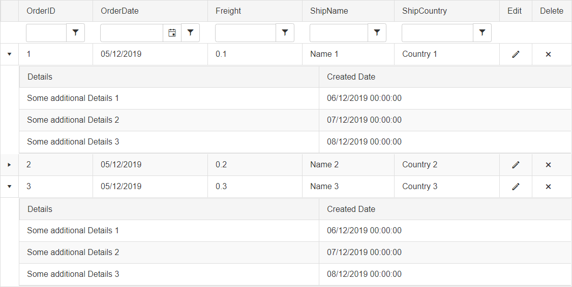 WebForms Hierarchy Grid Overview 