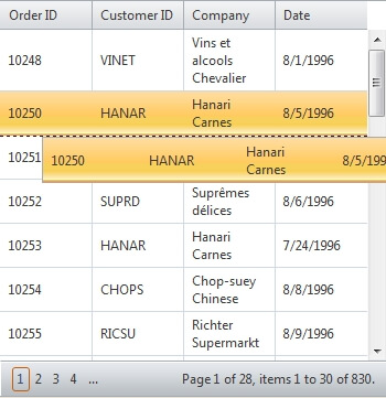 grid itemsdragdrop itemselecting