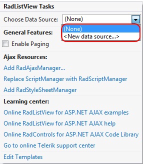 ListView Smart Tag ListView Smart Tag