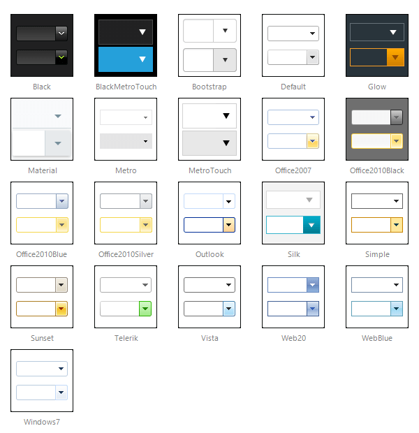 ComboBox Skins Thumbnails