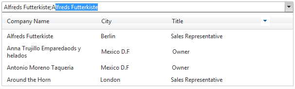 MultiColumn ComboBox
