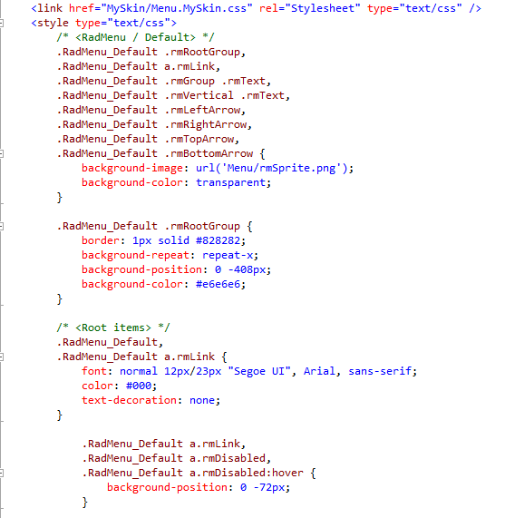 RadMenu Skins