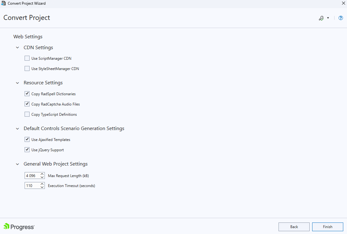 introduction-vsx convertewizard websettings