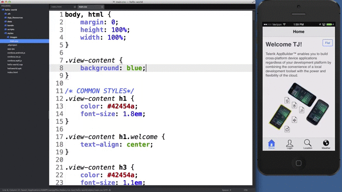 Coding and immediately seeing the result.