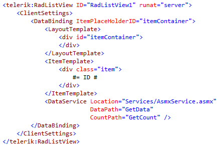 RadListView simple definition
