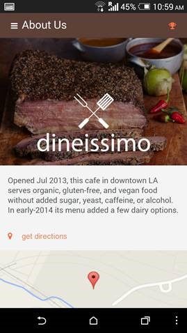 Telerik AppBuilder Sample App- Dineissimo Restaurant